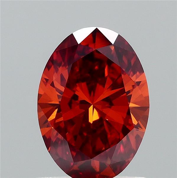 1.00 Carat Oval Shaped, Ideal Cut, FANCY VIVID ORANGE Color, VVS2 Clarity, IGI Certified Lab Grown Diamond