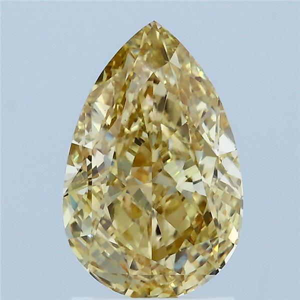 2.07 Carat Pear Shaped, Excellent Cut, FANCY INTENSE YELLOW Color, VS1 Clarity, IGI Certified Lab Grown Diamond