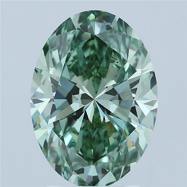 3.02 Carat Oval Shaped, Ideal Cut, FANCY VIVID GREEN Color, VS2 Clarity, IGI Certified Lab Grown Diamond