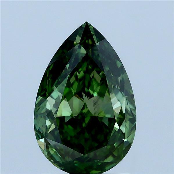 2.01 Carat Pear Shaped, Ideal Cut, FANCY VIVID GREEN Color, VS2 Clarity, IGI Certified Lab Grown Diamond