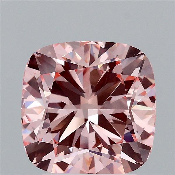 3.04 Carat Cushion Shaped, Ideal Cut, FANCY INTENSE PINK Color, VS1 Clarity, IGI Certified Lab Grown Diamond