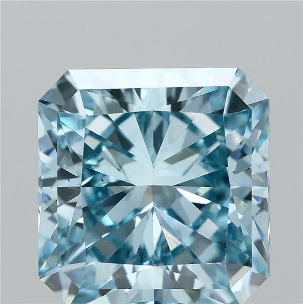 2.81 Carat Radiant Shaped, Ideal Cut, FANCY VIVID BLUE Color, VS2 Clarity, IGI Certified Lab Grown Diamond