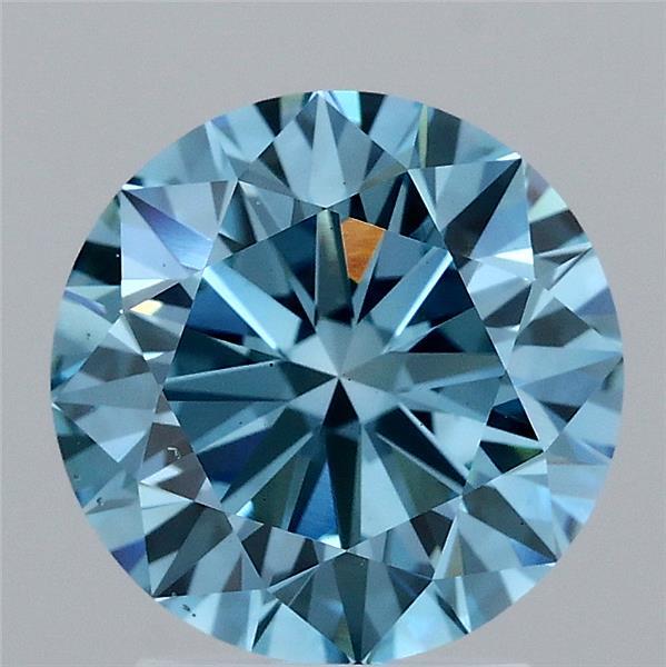 2.40 Carat Round Shaped, Ideal Cut, FANCY VIVID BLUE Color, VS1 Clarity, IGI Certified Lab Grown Diamond
