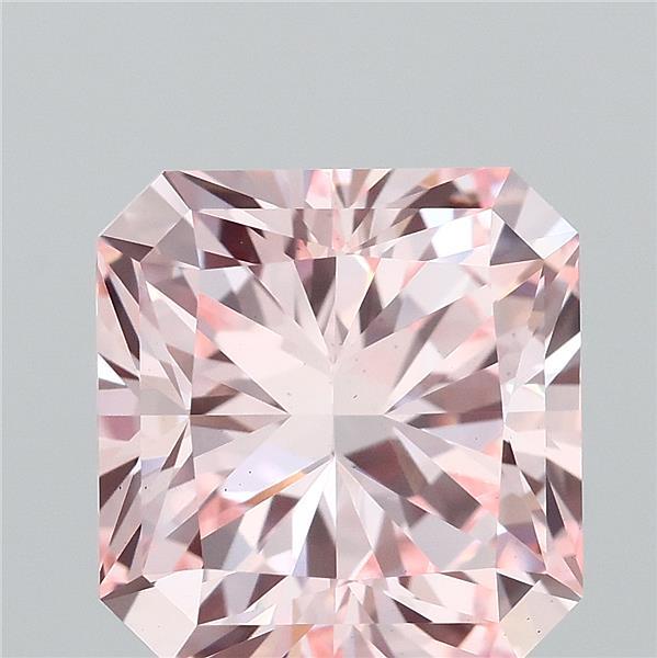 3.02 Carat Radiant Shaped, Ideal Cut, FANCY INTENSE PINK Color, VS1 Clarity, IGI Certified Lab Grown Diamond