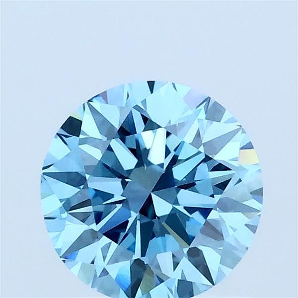 1.00 Carat Round Shaped, Ideal Cut, FANCY VIVID BLUE Color, VS1 Clarity, IGI Certified Lab Grown Diamond