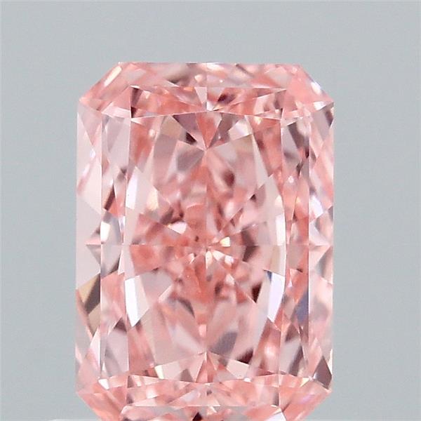 0.73 Carat Radiant Shaped, Excellent Cut, FANCY VIVID PINK Color, VS1 Clarity, IGI Certified Lab Grown Diamond