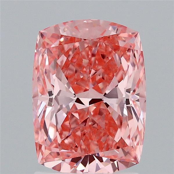 2.05 Carat Cushion Shaped, Excellent Cut, FANCY VIVID PINK Color, VVS2 Clarity, IGI Certified Lab Grown Diamond