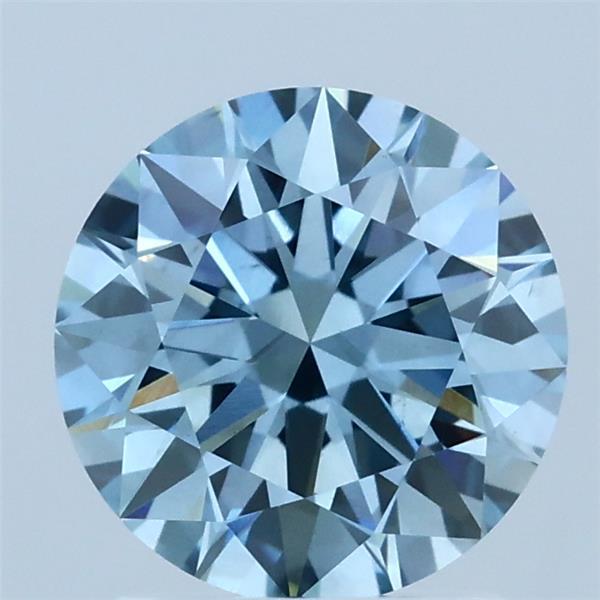 1.70 Carat Round Shaped, Ideal Cut, FANCY VIVID BLUE Color, VS2 Clarity, IGI Certified Lab Grown Diamond