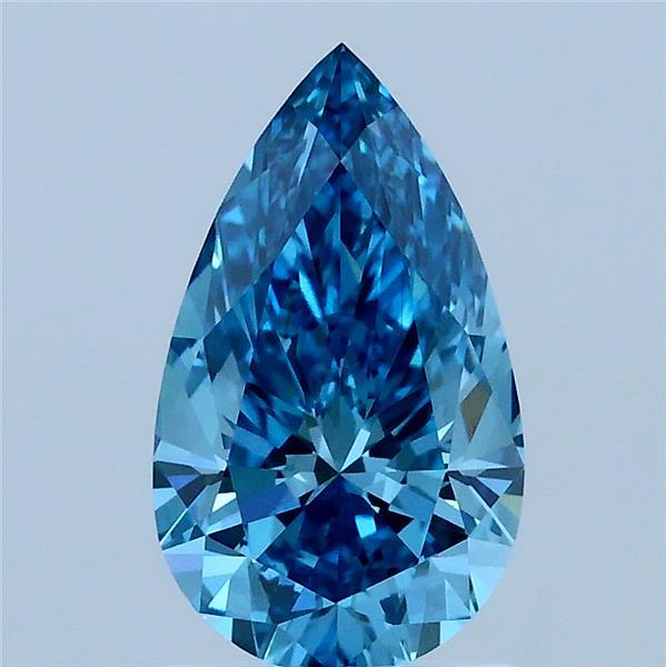 1.51 Carat Pear Shaped, Excellent Cut, FANCY VIVID BLUE Color, VVS2 Clarity, IGI Certified Lab Grown Diamond