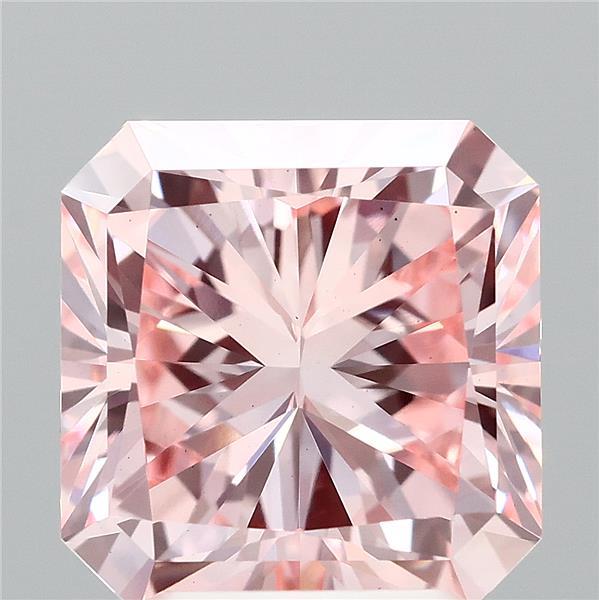 3.26 Carat Radiant Shaped, Ideal Cut, FANCY VIVID PINK Color, VS1 Clarity, IGI Certified Lab Grown Diamond