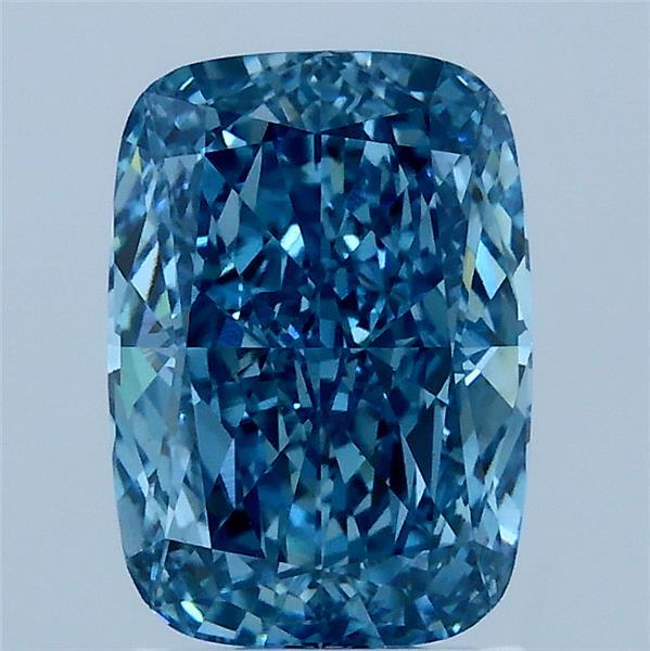 2.13 Carat Cushion Shaped, Ideal Cut, FANCY VIVID BLUE Color, VVS2 Clarity, IGI Certified Lab Grown Diamond