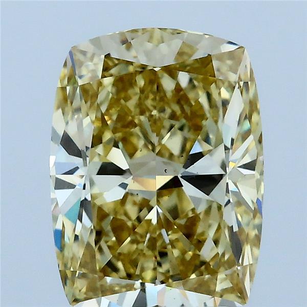 3.00 Carat Cushion Shaped, Ideal Cut, FANCY YELLOW Color, VS2 Clarity, IGI Certified Lab Grown Diamond
