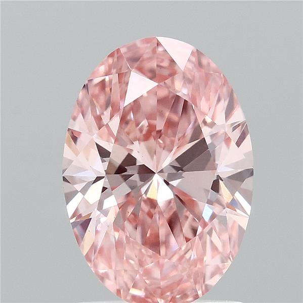 1.55 Carat Oval Shaped, Ideal Cut, FANCY VIVID PINK Color, VS1 Clarity, IGI Certified Lab Grown Diamond