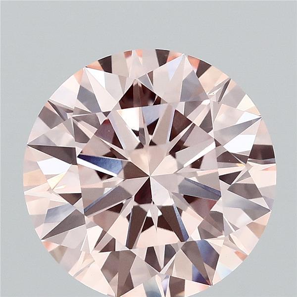 3.70 Carat Round Shaped, Ideal Cut, FANCY PINK Color, VVS2 Clarity, IGI Certified Lab Grown Diamond
