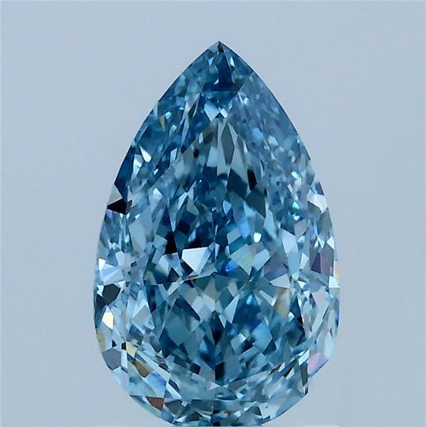 1.56 Carat Pear Shaped, Excellent Cut, FANCY VIVID BLUE Color, VS1 Clarity, IGI Certified Lab Grown Diamond