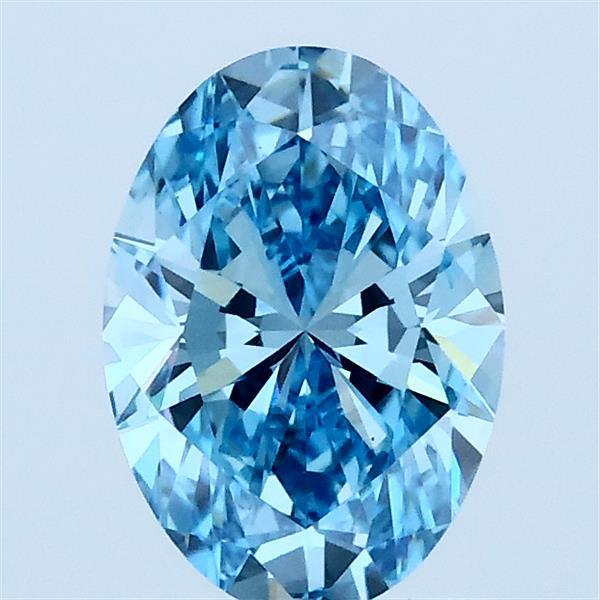 1.02 Carat Oval Shaped, Ideal Cut, FANCY VIVID BLUE Color, VS1 Clarity, IGI Certified Lab Grown Diamond