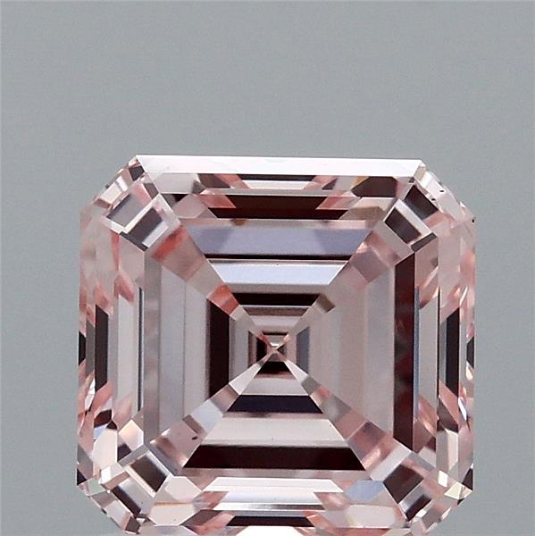 2.01 Carat Asscher Shaped, Ideal Cut, FANCY PINK Color, VS1 Clarity, IGI Certified Lab Grown Diamond