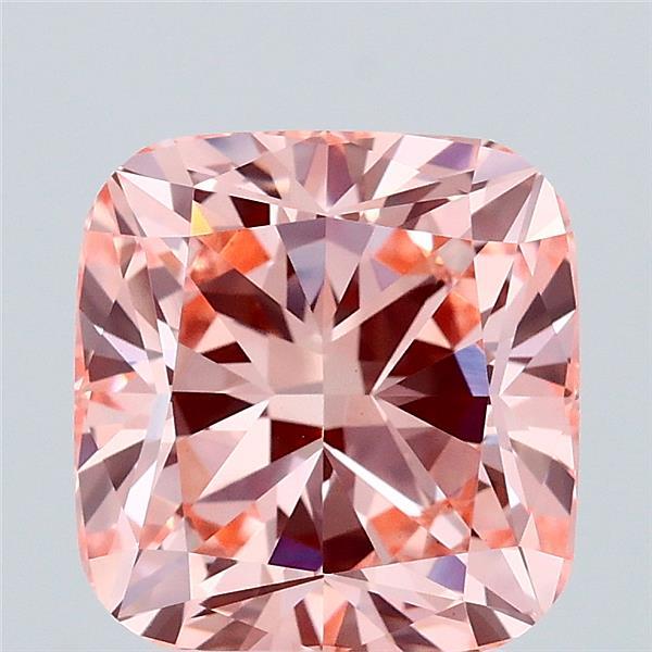 3.09 Carat Cushion Shaped, Ideal Cut, FANCY INTENSE PINK Color, VS1 Clarity, IGI Certified Lab Grown Diamond