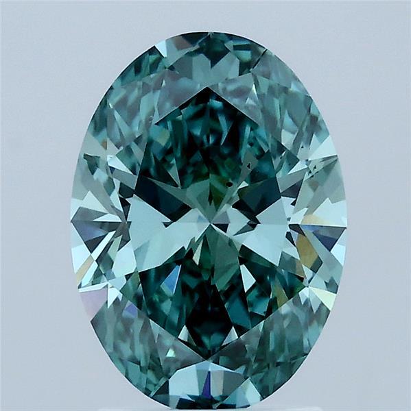 2.03 Carat Oval Shaped, Ideal Cut, FANCY VIVID GREEN Color, VS2 Clarity, IGI Certified Lab Grown Diamond