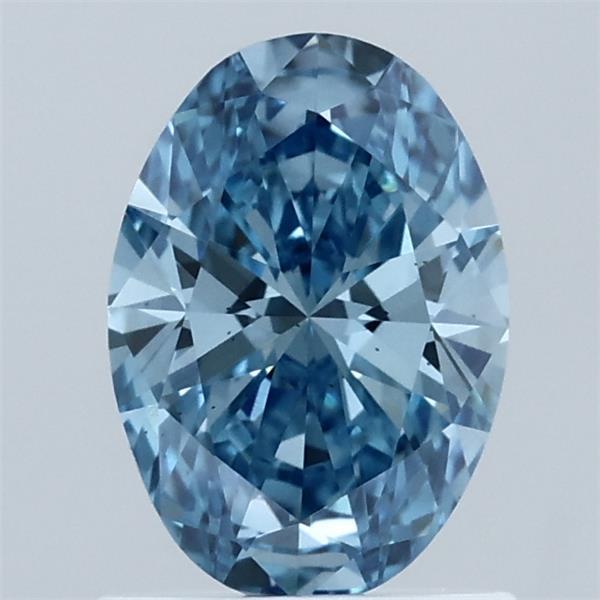 1.00 Carat Oval Shaped, Ideal Cut, FANCY VIVID BLUE Color, VS2 Clarity, IGI Certified Lab Grown Diamond