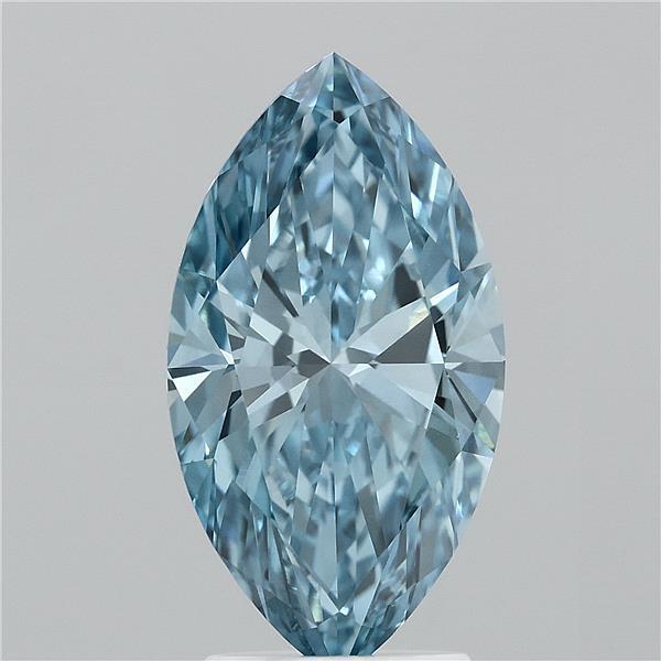 3.01 Carat Marquise Shaped, Ideal Cut, FANCY VIVID BLUE Color, VS1 Clarity, IGI Certified Lab Grown Diamond