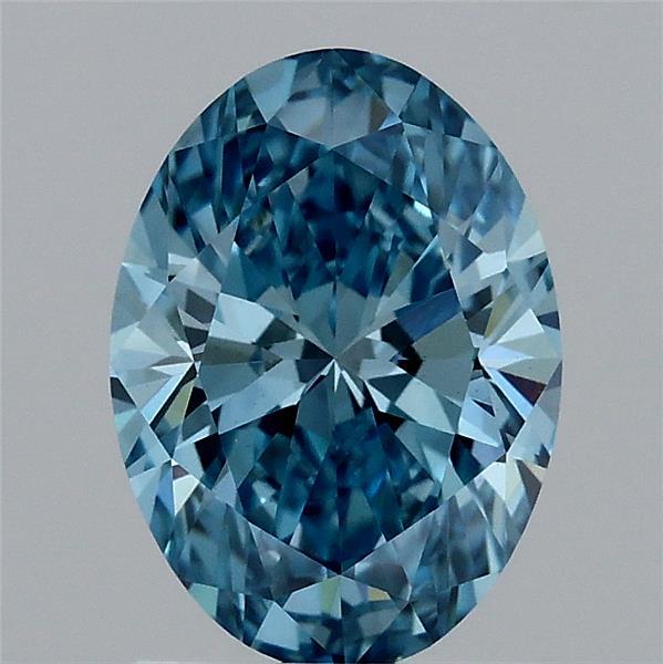 1.50 Carat Oval Shaped, Ideal Cut, FANCY VIVID BLUE Color, VS1 Clarity, IGI Certified Lab Grown Diamond
