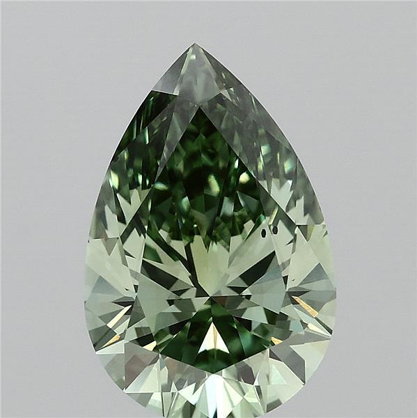 3.01 Carat Pear Shaped, Ideal Cut, FANCY VIVID GREEN Color, VS2 Clarity, IGI Certified Lab Grown Diamond