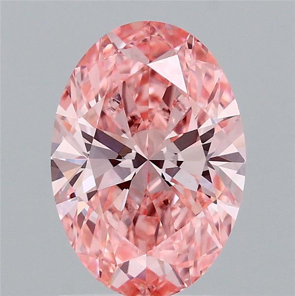 1.55 Carat Oval Shaped, Ideal Cut, FANCY VIVID PINK Color, VVS2 Clarity, IGI Certified Lab Grown Diamond