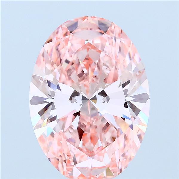 3.02 Carat Oval Shaped, Ideal Cut, FANCY VIVID PINK Color, VVS2 Clarity, IGI Certified Lab Grown Diamond