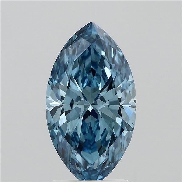 2.51 Carat Marquise Shaped, Ideal Cut, FANCY VIVID BLUE Color, VS1 Clarity, IGI Certified Lab Grown Diamond