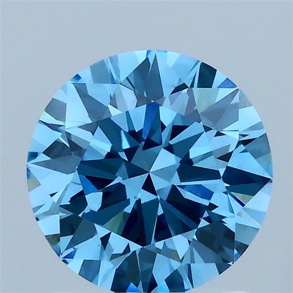 1.50 Carat Round Shaped, Ideal Cut, FANCY VIVID BLUE Color, VS1 Clarity, IGI Certified Lab Grown Diamond