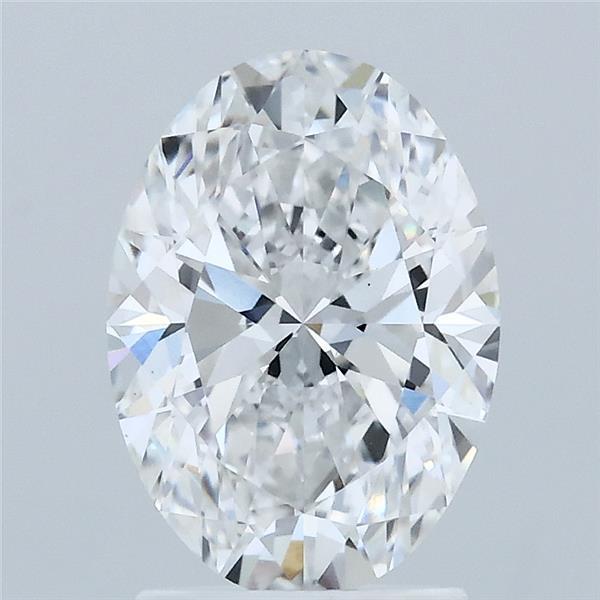 2.06 Carat Oval Shaped, Ideal Cut, D Color, VVS2 Clarity, IGI Certified Lab Grown Diamond