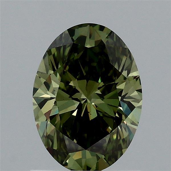 1.06 Carat Oval Shaped, Ideal Cut, FANCY VIVID GREEN Color, VS2 Clarity, IGI Certified Lab Grown Diamond