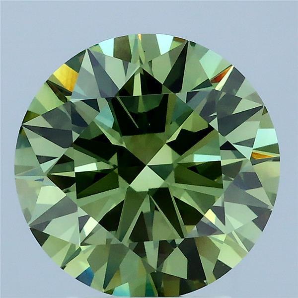3.00 Carat Round Shaped, Excellent Cut, FANCY VIVID GREEN Color, VS1 Clarity, IGI Certified Lab Grown Diamond
