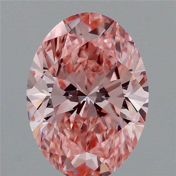 1.76 Carat Oval Shaped, Ideal Cut, FANCY VIVID PINK Color, VVS2 Clarity, IGI Certified Lab Grown Diamond