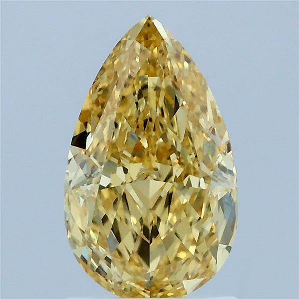 1.56 Carat Pear Shaped, Excellent Cut, FANCY INTENSE YELLOW Color, VS1 Clarity, IGI Certified Lab Grown Diamond