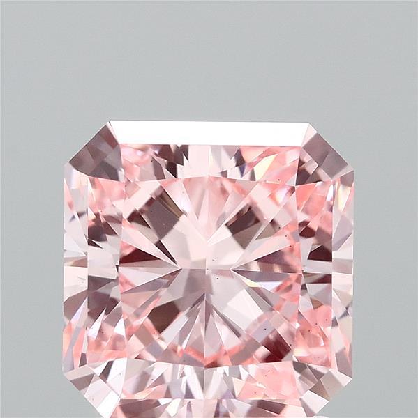 2.03 Carat Radiant Shaped, Ideal Cut, FANCY VIVID PINK Color, VS1 Clarity, IGI Certified Lab Grown Diamond