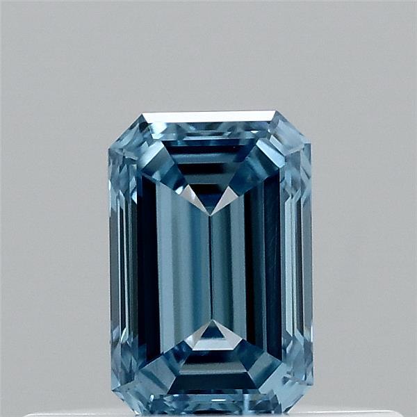 0.31 Carat Emerald Shaped, Very Good Cut, FANCY VIVID BLUE Color, VVS1 Clarity, IGI Certified Lab Grown Diamond