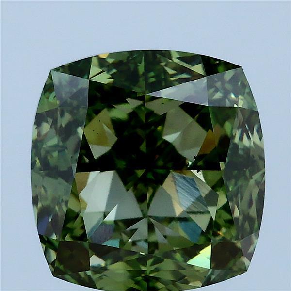5.08 Carat Cushion Shaped, Ideal Cut, FANCY VIVID GREEN Color, VS2 Clarity, IGI Certified Lab Grown Diamond