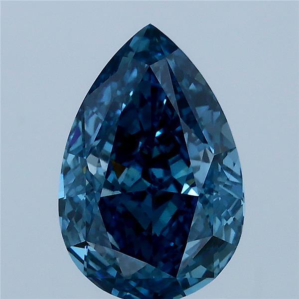 2.58 Carat Pear Shaped, Excellent Cut, FANCY VIVID BLUE Color, VS1 Clarity, IGI Certified Lab Grown Diamond