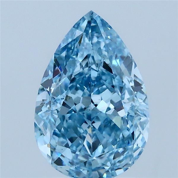 1.55 Carat Pear Shaped, Excellent Cut, FANCY VIVID BLUE Color, VS1 Clarity, IGI Certified Lab Grown Diamond