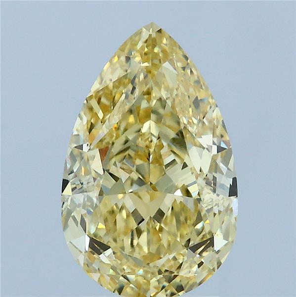 3.05 Carat Pear Shaped, Very Good Cut, FANCY INTENSE YELLOW Color, VVS2 Clarity, IGI Certified Lab Grown Diamond