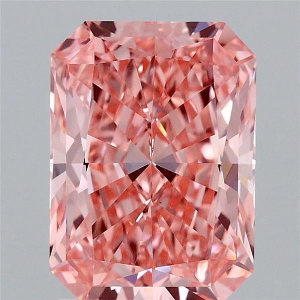2.12 Carat Radiant Shaped, Ideal Cut, FANCY VIVID PINK Color, VS1 Clarity, IGI Certified Lab Grown Diamond