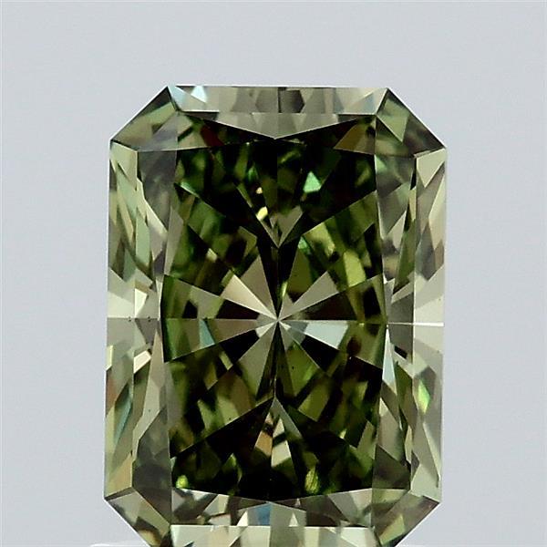 1.44 Carat Radiant Shaped, Ideal Cut, FANCY VIVID GREEN Color, VS1 Clarity, IGI Certified Lab Grown Diamond