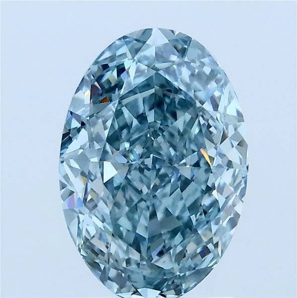 2.02 Carat Oval Shaped, Excellent Cut, FANCY VIVID GREENISH BLUE Color, VS2 Clarity, IGI Certified Lab Grown Diamond