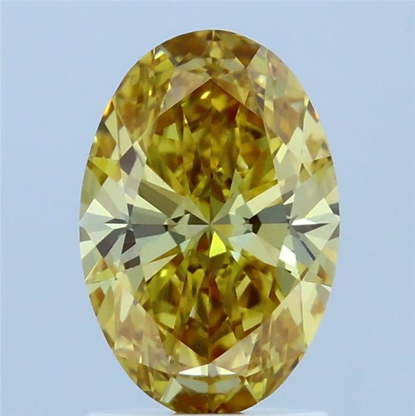 1.51 Carat Oval Shaped, Ideal Cut, FANCY INTENSE YELLOW Color, VVS2 Clarity, IGI Certified Lab Grown Diamond
