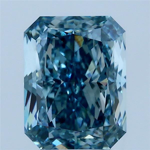 3.02 Carat Radiant Shaped, Ideal Cut, FANCY VIVID BLUE Color, VS1 Clarity, IGI Certified Lab Grown Diamond