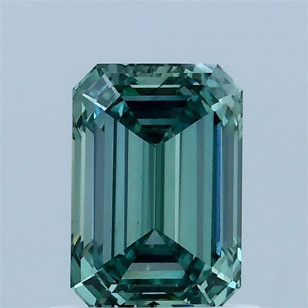 1.01 Carat Emerald Shaped, Ideal Cut, FANCY VIVID GREEN Color, VS1 Clarity, IGI Certified Lab Grown Diamond
