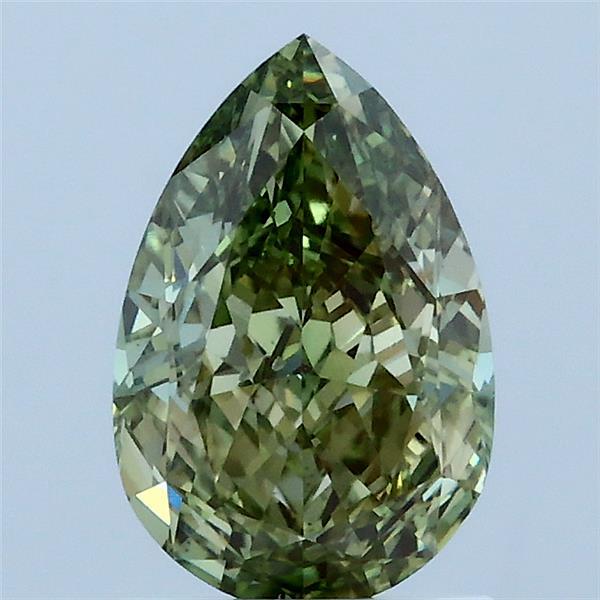 1.52 Carat Pear Shaped, Excellent Cut, FANCY VIVID GREEN Color, VS1 Clarity, IGI Certified Lab Grown Diamond