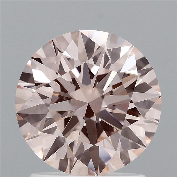 1.63 Carat Round Shaped, Excellent Cut, FANCY INTENSE PINK Color, VS1 Clarity, IGI Certified Lab Grown Diamond